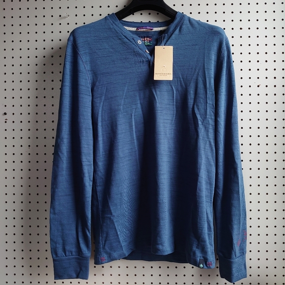 Scotch & Soda Long Sleeve Jersey Grandad Henley T-Shirt RETAIL $79 - Picture 6 of 16